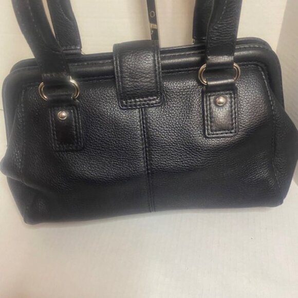 TALBOTS Black Leather Satchel Bag - Picture 3 of 6